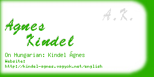 agnes kindel business card